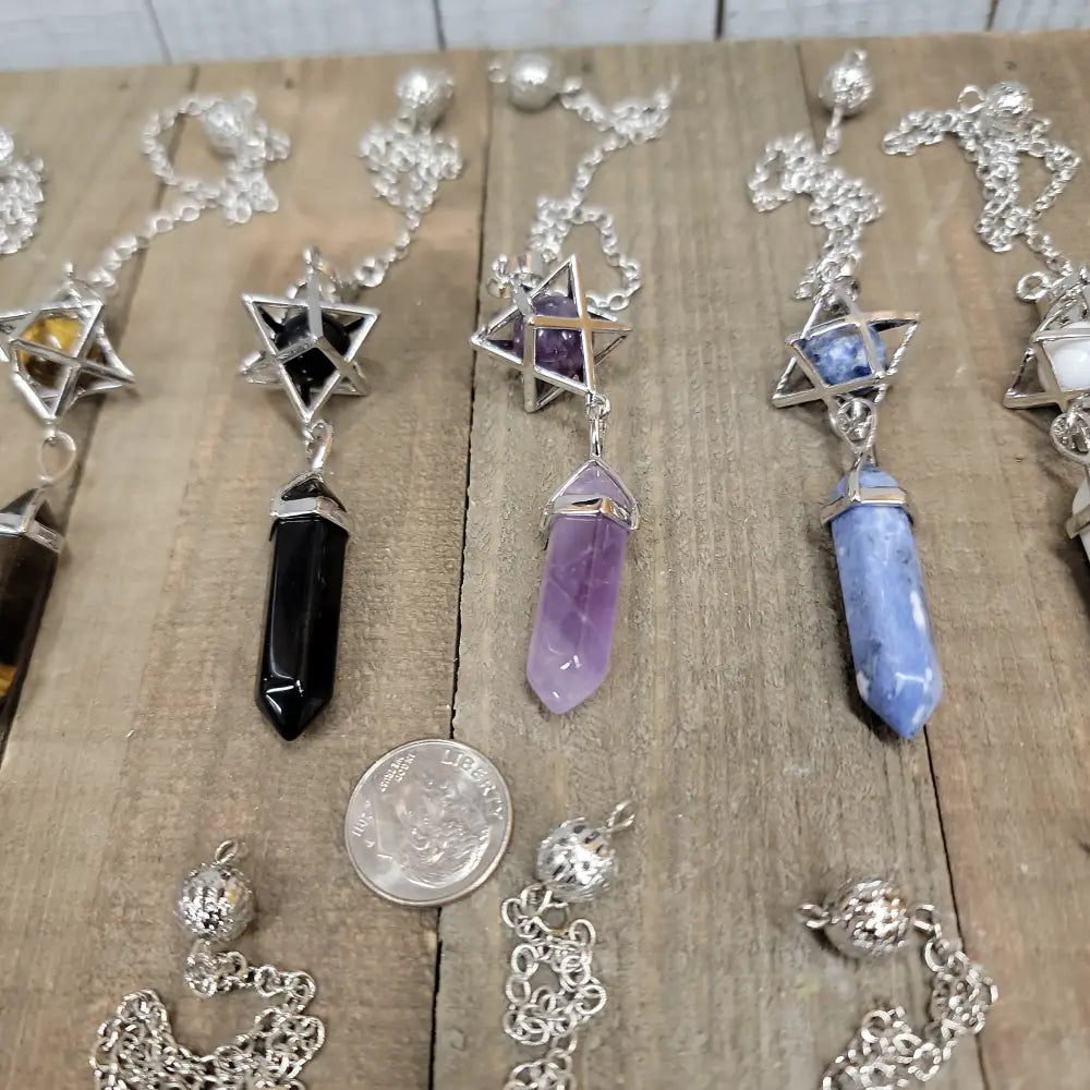3 PIECE MERKABA PENDULUM - AMETHYST - Pendulums & Mats