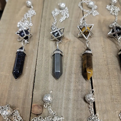 3 PIECE MERKABA PENDULUM - HEMATITE - Pendulums & Mats
