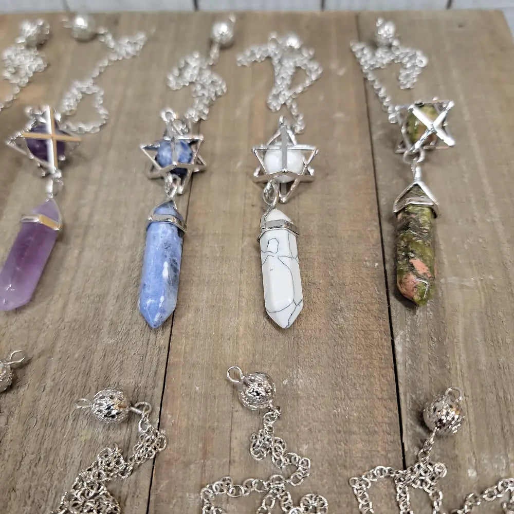 3 PIECE MERKABA PENDULUM - HOWLITE - Pendulums & Mats