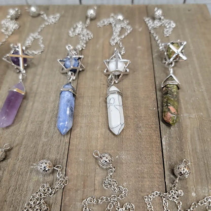 3 PIECE MERKABA PENDULUM - HOWLITE - Pendulums & Mats