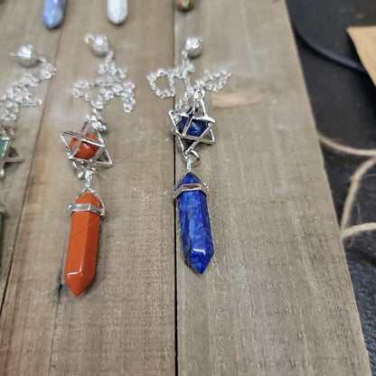 3 PIECE MERKABA PENDULUM - LAPIS - Pendulums & Mats