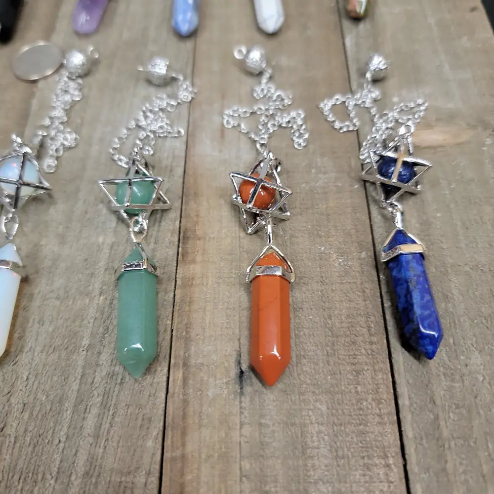 3 PIECE MERKABA PENDULUM - RED JASPER - Pendulums & Mats