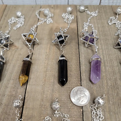 3 PIECE MERKABA PENDULUM - SHUNGITE - Pendulums & Mats