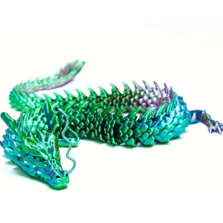 🐉 3D Articulated Dragon Toy - 11.8’’ of Power & Adventure! ✨ - Green Purple - NON-TYPED YET