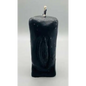5 1/2" black candle shaped as a female figure, displayed on a white background. Perfect for protection, banishing, and empowered transformation.
