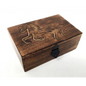 Rectangular 5X 8 inch wooden box with a whimsical unicorn design on the lid, displayed on a white background. Perfect for magical storage and enchanted organization.