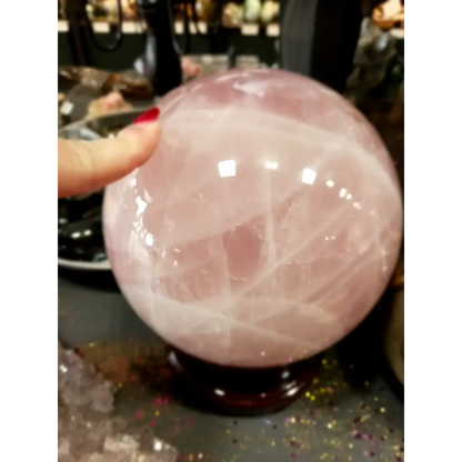 7 inch rose quartz sphere for heart chakra healing – The Mystical Moons