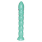 Tall 9 1/2" green candle with seven distinct knobs, displayed on a white background. Perfect for abundance, prosperity, and layered ritual work.