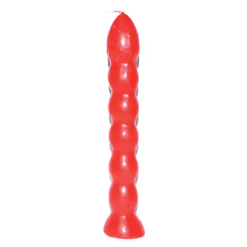Tall 9 1/2" red candle with seven distinct knobs, displayed on a white background. Perfect for passion, manifestation, and layered ritual work.