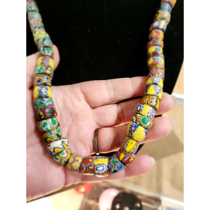 🌍✨ African Millefiori Trade Beads Necklace – 24’’ Vintage Estate Treasure! 🧿 - Jewelry