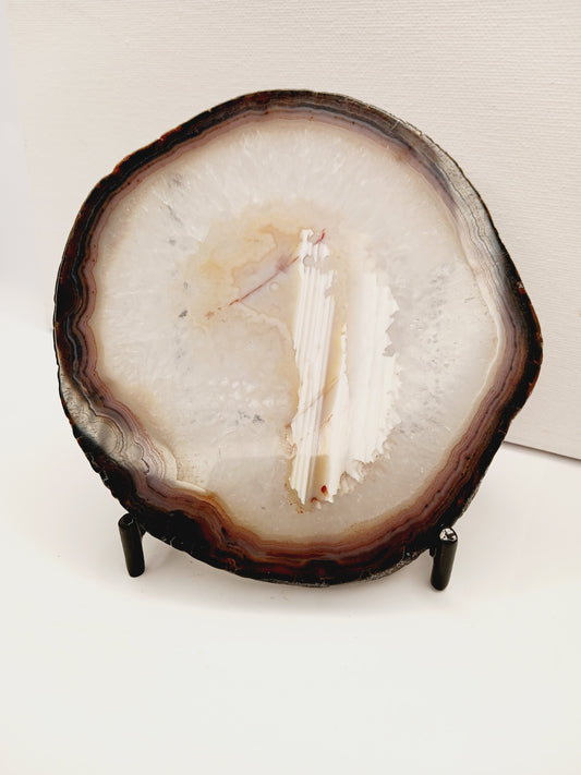 🌀✨ Agate Slice Specimen with Stand – Balance Protection and Natural Beauty 🌈 - Specimens