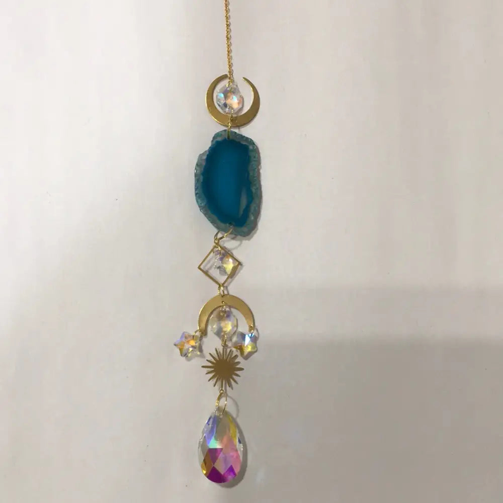 Agate slice sun catchers - Blue - Home Decor