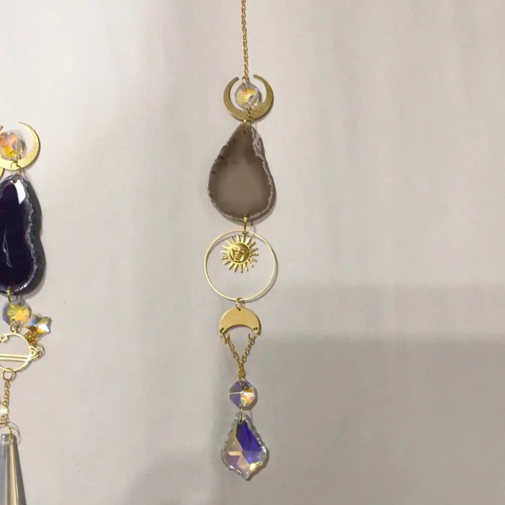 Agate slice sun catchers - Gray - Home Decor