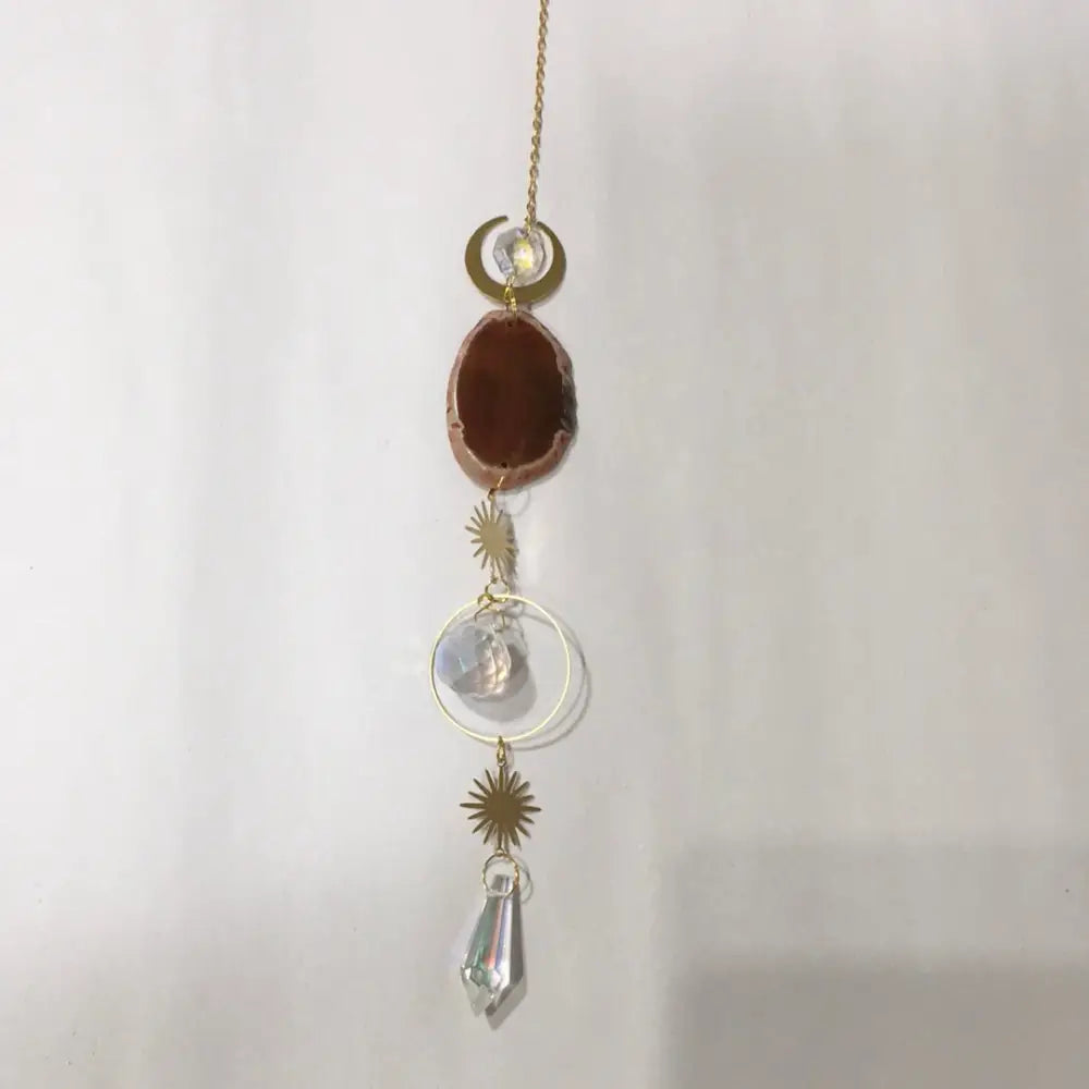 Agate slice sun catchers - Red - Home Decor