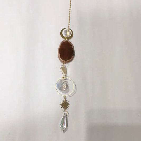 Agate slice sun catchers - Red - Home Decor