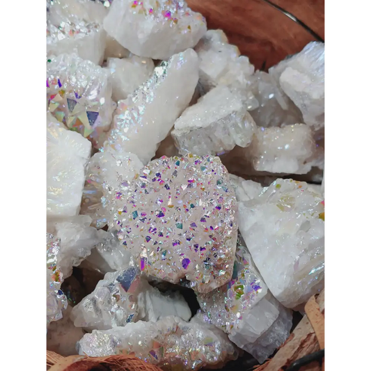 🌈✨ Angel Aura Quartz Chunk – Upliftment Clarity and Harmony (Intuitive Pick) 🤍