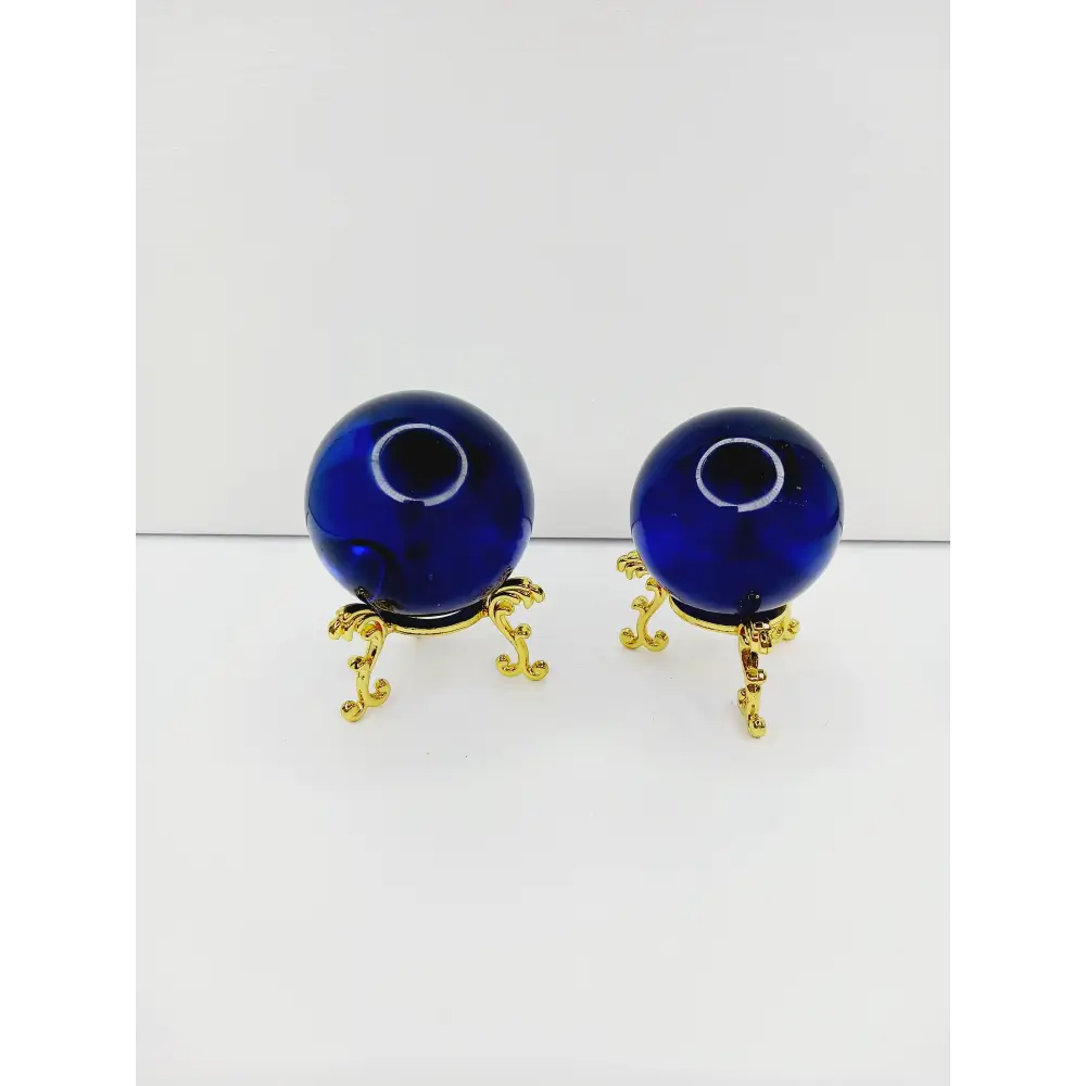 🔵✨ Aqua and Blue Obsidian Spheres – Calm Insight and Spiritual Protection 🌊 - Blue