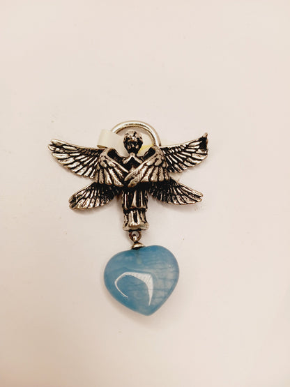 💙👼 Aquamarine Angel Pendant – Peace Protection and Divine Guidance ✨ - Jewelry
