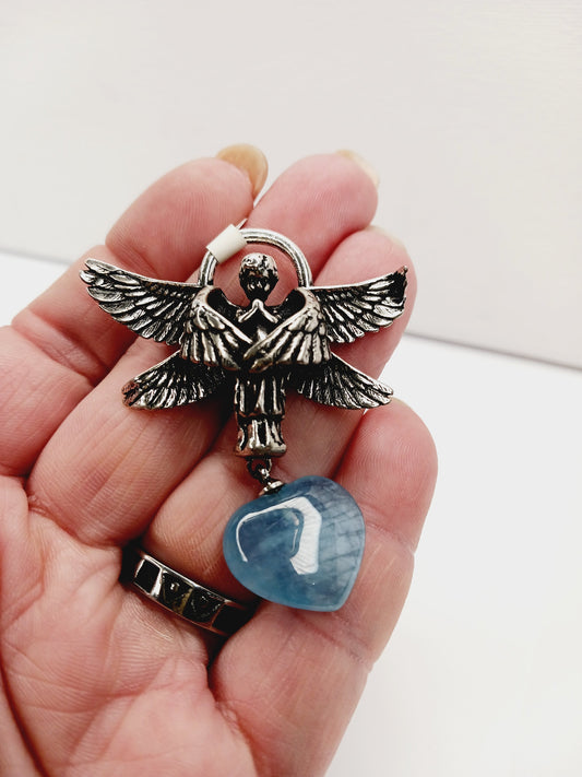 💙👼 Aquamarine Angel Pendant – Peace Protection and Divine Guidance ✨ - Jewelry
