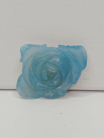 🌊🌹 Aquamarine Rose Carving – Tranquility Love and Courage ✨