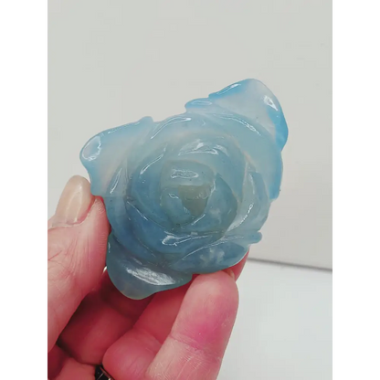 🌊🌹 Aquamarine Rose Carving – Tranquility Love and Courage ✨