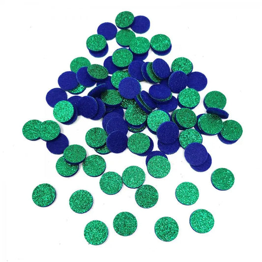 Aromatherapy Diffuser Pads for Essential Oil Jewelry - 17mm Green Glitter Small Essential Oil Felt Pads - Jewelry