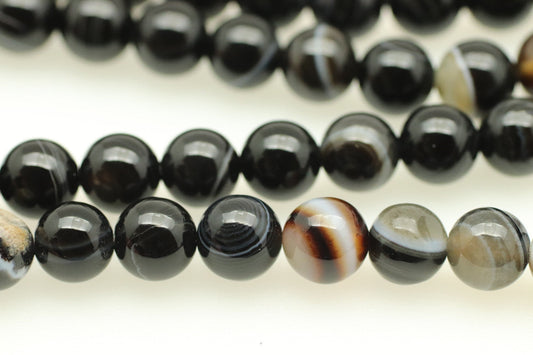 🖤✨ Black Lace Agate Bracelet 8mm – Protection Grounding and Stability 🌑