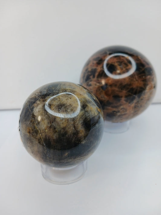 🌑✨ Black Moonstone Spheres – Intuition New Beginnings & Divine Feminine Energy! 🖤🔮 - Spheres