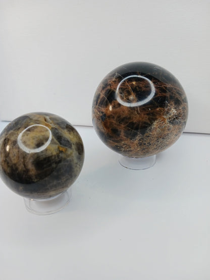 🌑✨ Black Moonstone Spheres – Intuition New Beginnings & Divine Feminine Energy! 🖤🔮 - Spheres