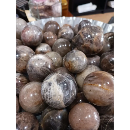 🌑✨ Black Moonstone Spheres – Intuition New Beginnings & Divine Feminine Energy! 🖤🔮 - 1 - Spheres