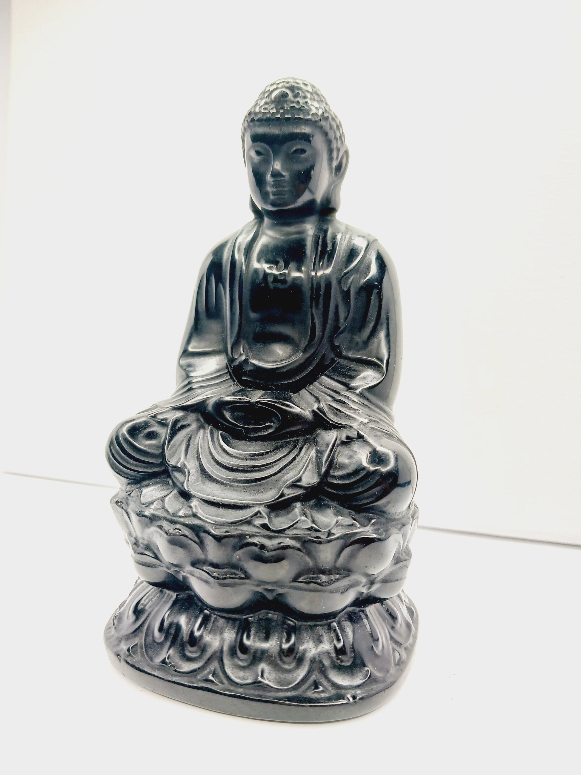 🖤 Black Obsidian Buddha Statue - 6’’ 🌌 - Statues