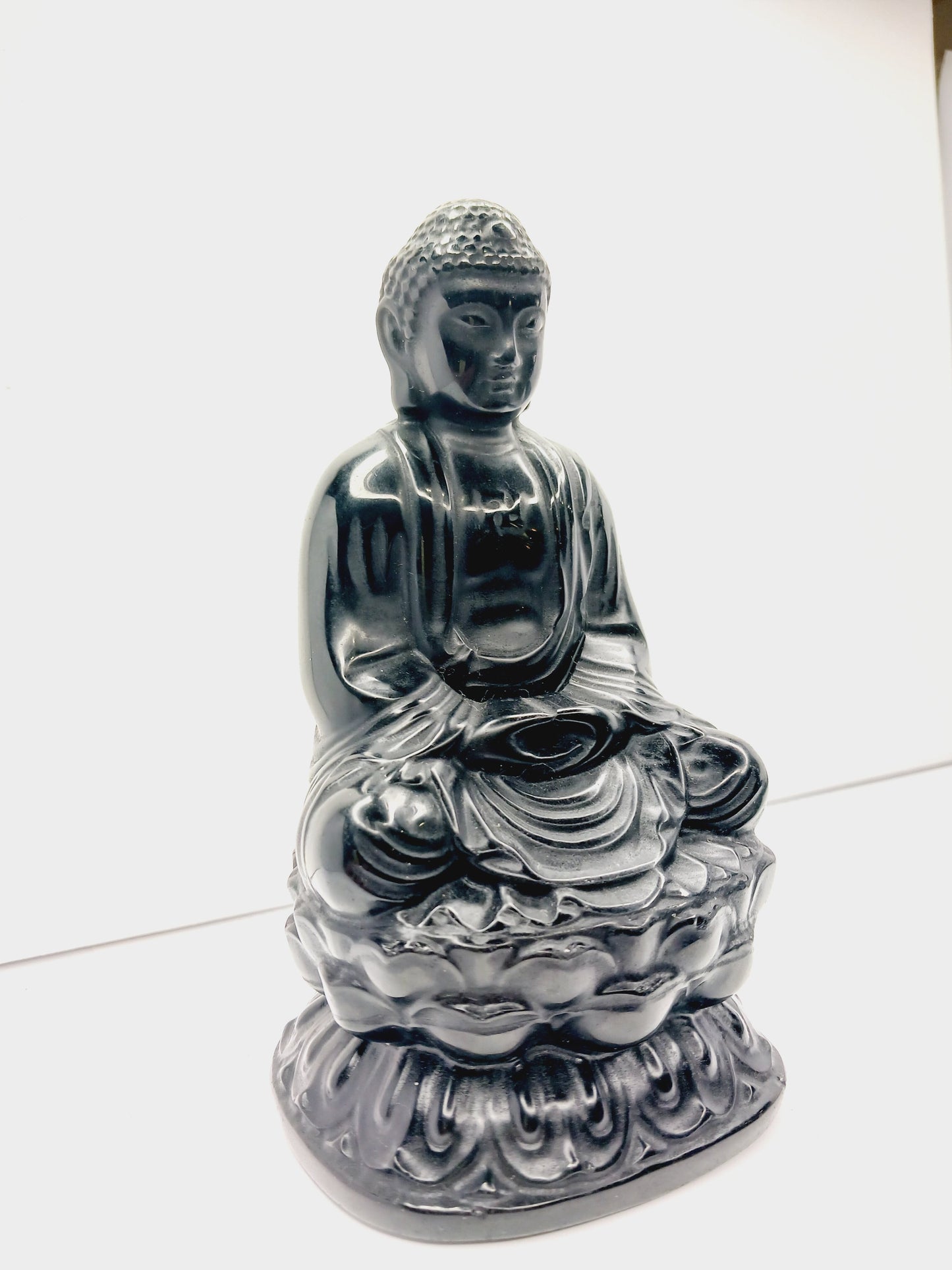 🖤 Black Obsidian Buddha Statue - 6’’ 🌌 - Statues