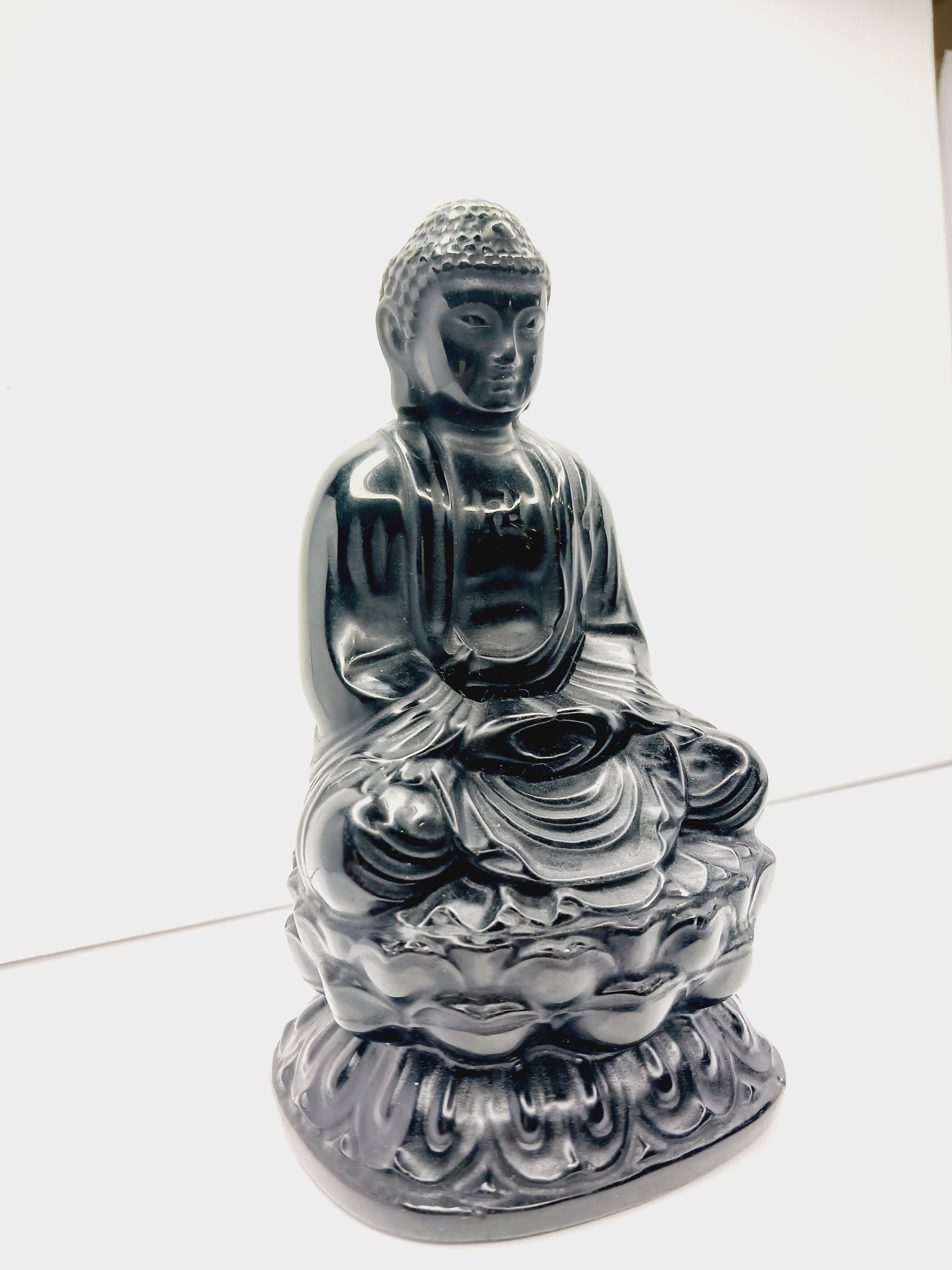 🖤 Black Obsidian Buddha Statue - 6’’ 🌌 - Statues