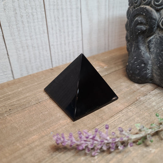 Black Obsidian Pyramid 2’’ - Carvings