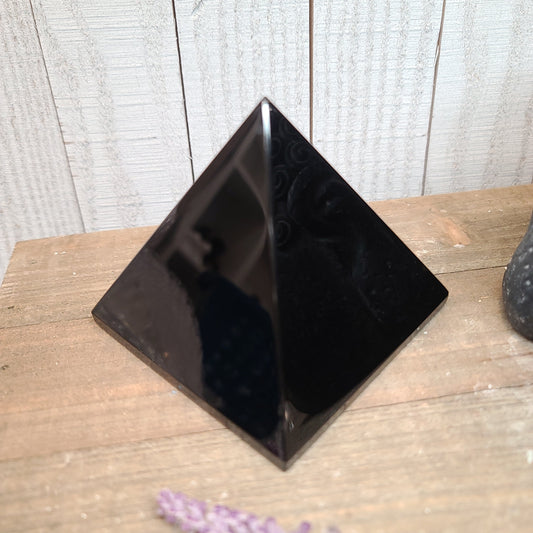 Black Obsidian Pyramids 3’’ - Carvings