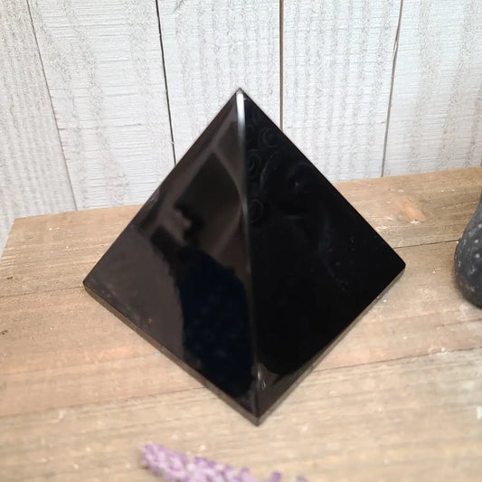 Black Obsidian Pyramids 3’’ - Carvings