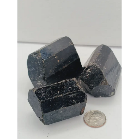 🖤✨ Black Tourmaline Double Terminated Shaft – Protection Grounding and Energy Flow 🌟 - Specimens