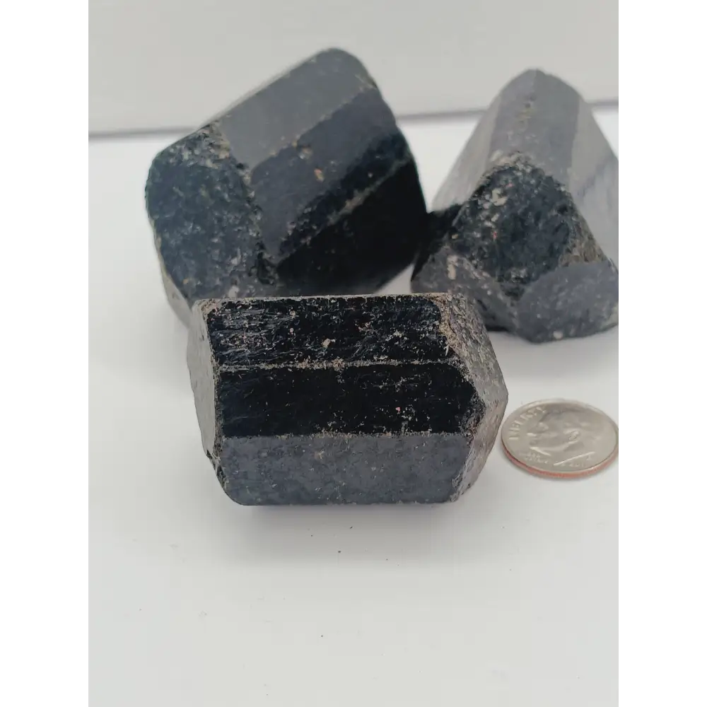 🖤✨ Black Tourmaline Double Terminated Shaft – Protection Grounding and Energy Flow 🌟 - Specimens