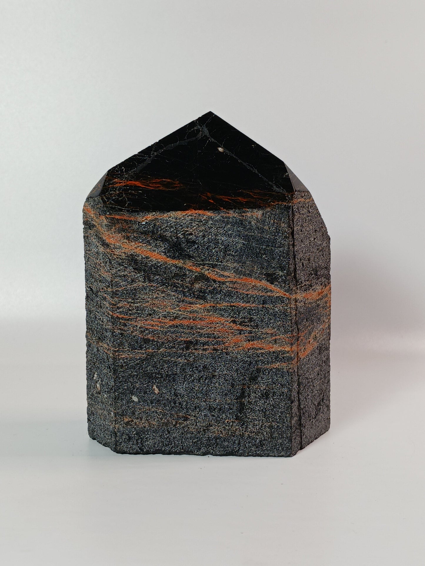 🖤🪨 Black Tourmaline with Hematite Tower – Double Protection and Deep Grounding ✨ - 1 - Specimens