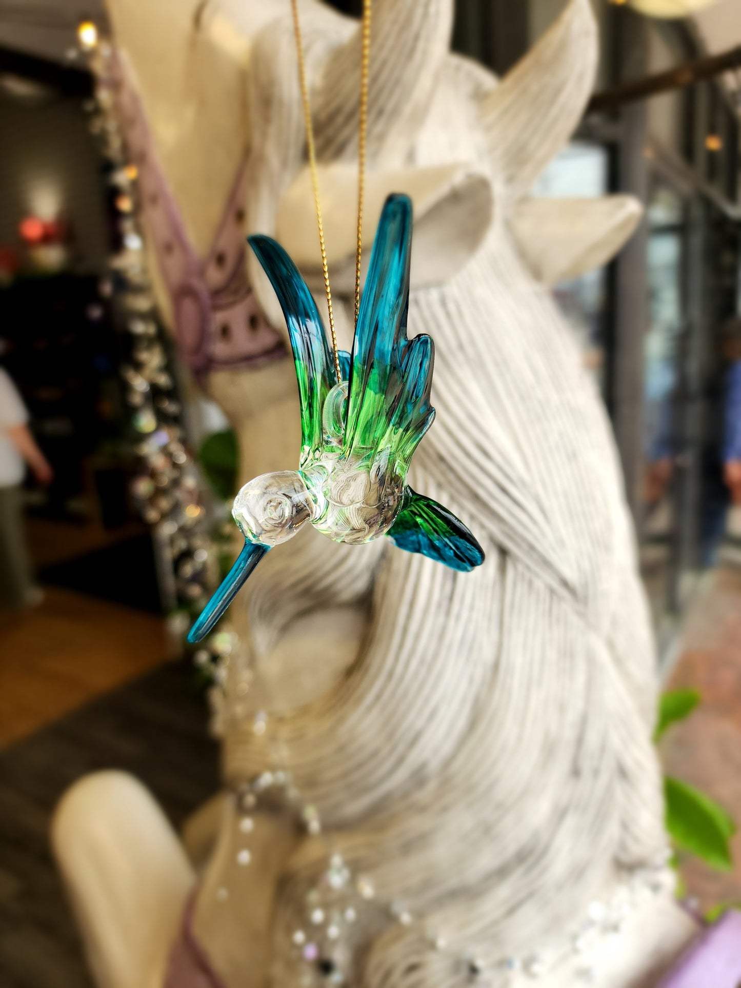 🌸 Blown Glass Hummingbirds - 3.5’’ 🌈 - Blue/Green - Home Decor