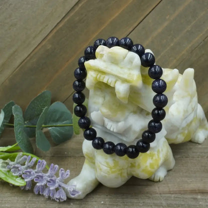 Blue Gold Stone Bracelet - 8mm - OMC BRACELETS