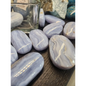 💙✨ Blue Lace Agate Palmstones (Medium) – Calming & Soothing Energy Stones! 🌬️ - PALM
