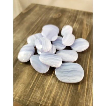 💙✨ Blue Lace Agate Palmstones (Small) – Calming & Soothing Energy Stones! 🌊🪨 - PALM