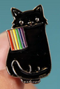 BROOCH LAPEL ENAMEL Magical Pins Pin (Page 1) - Black Rainbow Kitty - Clothing & Apparel