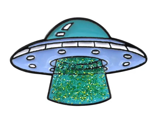 BROOCH LAPEL ENAMEL Magical Pins Pin (Page 1) - GREEN UFO - Clothing & Apparel