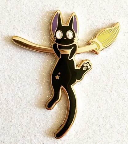 BROOCH LAPEL ENAMEL Magical Pins Pin (Page 1) - Kitty on Broom - Clothing & Apparel