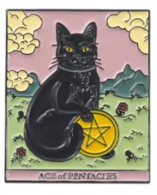 BROOCH LAPEL ENAMEL Magical Pins Pin (Page 1) - Kitty Tarot One - Clothing & Apparel