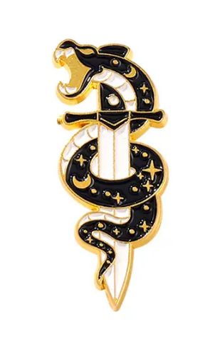 BROOCH LAPEL ENAMEL Magical Pins Pin (Page 1) - Snake on Sword - Clothing & Apparel