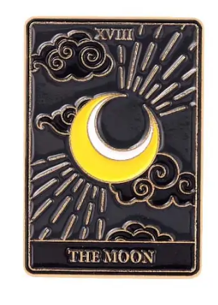 BROOCH LAPEL ENAMEL Magical Pins Pin (Page 1) - Tarot Cards Moon - Clothing & Apparel