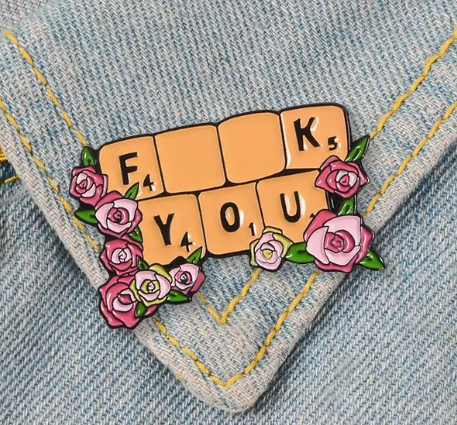 BROOCH LAPEL ENAMEL Magical Pins Pin (Page 2) - F**k Scrabble - Clothing & Apparel
